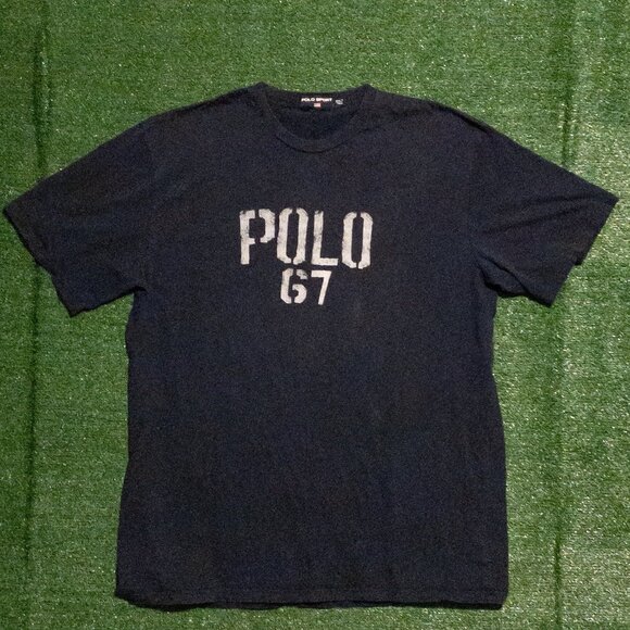 VINTAGE POLO SPORT RALPH LAUREN MENS CASUAL T SHIRT BLUE RETRO 2XLT TALL - Picture 1 of 5